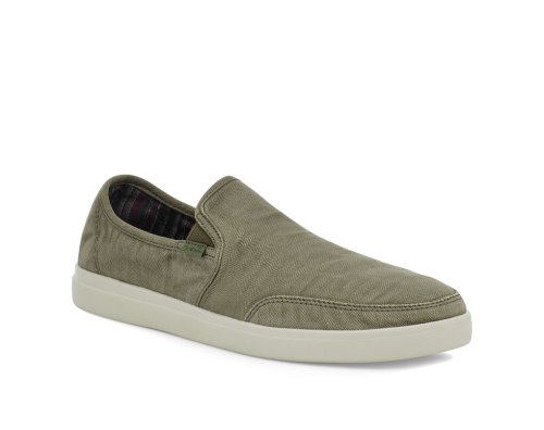 Chaussures Sanuk Vagabond Slip-On Sneaker Wash Vegan Homme - Vert Olive DLPTFE920